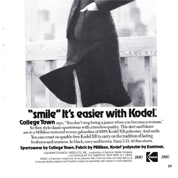 Smile is Easier with Kodel Kodak New York Polyester 1980s Vintage Print Ad - Picture 3 of 4